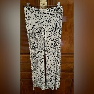 Lauren Moshi Black and White Leopard Print Pants